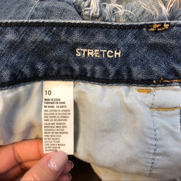 American Eagle Distressed Shorts w/ Jewels, Sz 10 - Picture 4 of 4